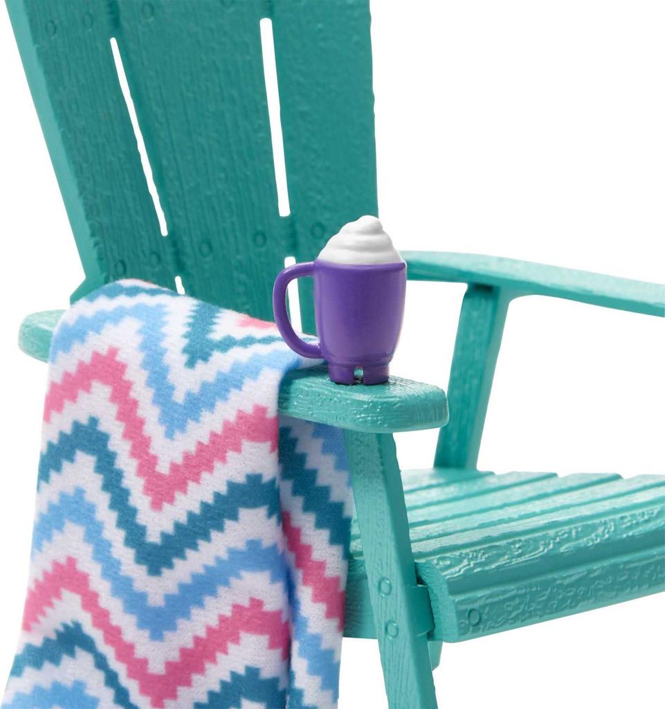 barbie Мебель и декор для кукольного домика с кормушкой для птиц на заднем дворе и скворечниками, патио, костром,