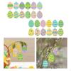 24Pcs Easter Egg Ornaments Hanging Decoration Party Home for Tree Wooden