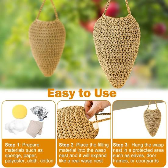 Honeybee Nest Deterrent Bag Cotton Woven Honeycomb Shape Hanging Storage Bag