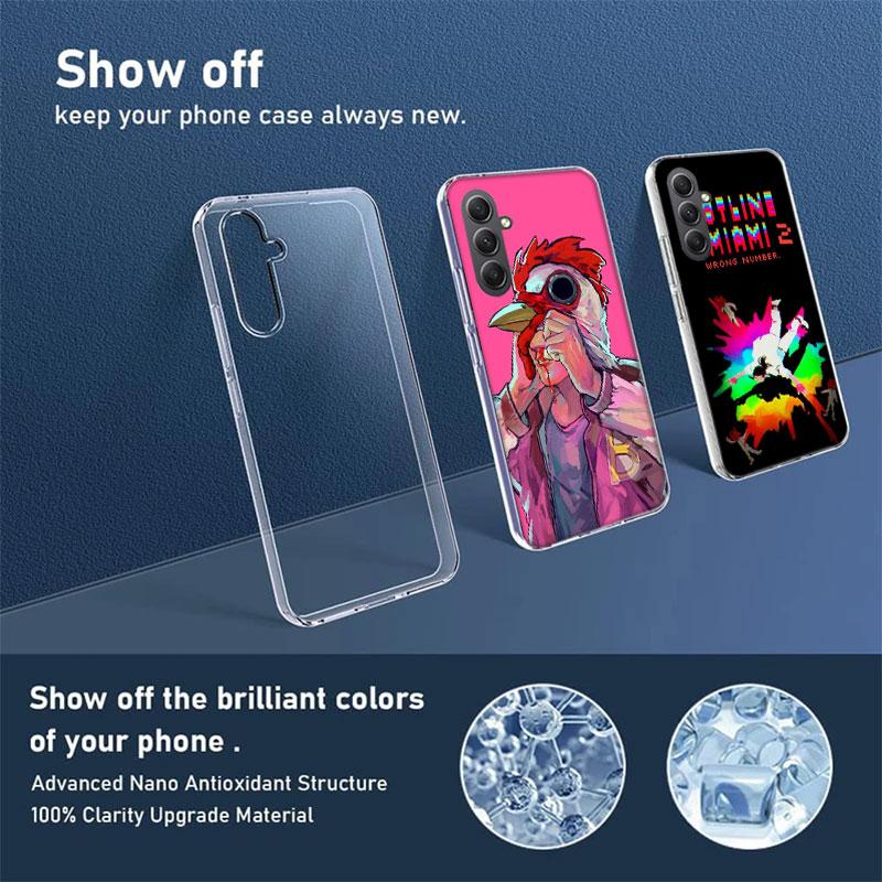 Game Hotline Miami Phone Case for Samsung A16 A26 A36 A56 A17 A37 A57 A07 A06 A02S A03 A04S A05S Galaxy Note 20 10 A50S A71 A51