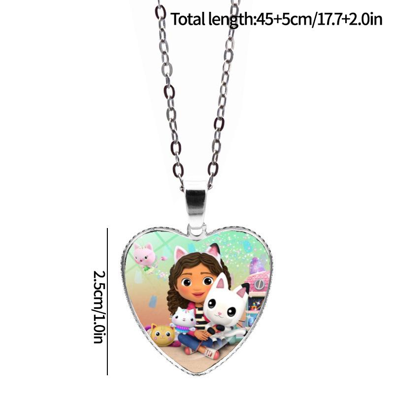 1/2Pcs Cute Gabby Dollhouse Beaded Bracelet Heart Shape Necklace Anime Figure Bracelets Choker Birthday Fans Gift Party Favor