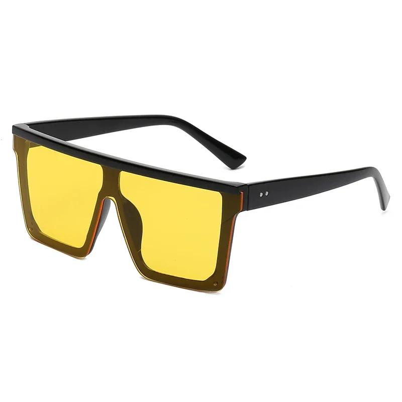 Oversized Square Sunglasses For Women Men Fashion Siamese Lens Style Flat Top Shield Shades