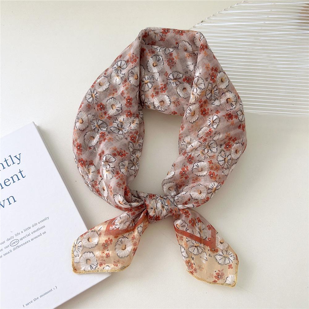 Маленький квадратный шарф из хлопка и льна, шелковый шарф, женский, весна и осень, новый стиль, художественный и универсальный, модный, темпераментный шарф-повязка на голову