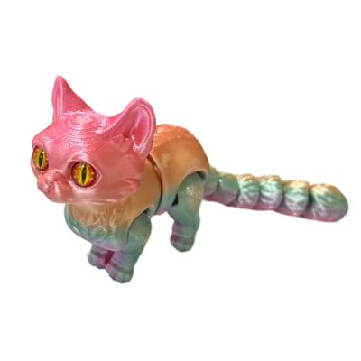 3D-печатная фигурка кошки, подвижные суставы, фигурка кошки, шарнирная модель животного, игрушка для домашнего офиса, книжной полки, украшения рабочего стола, орнамент