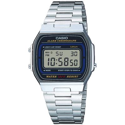 Мужские часы Casio Collection A164WA-1QJH Серебряные часы из нержавеющей стали