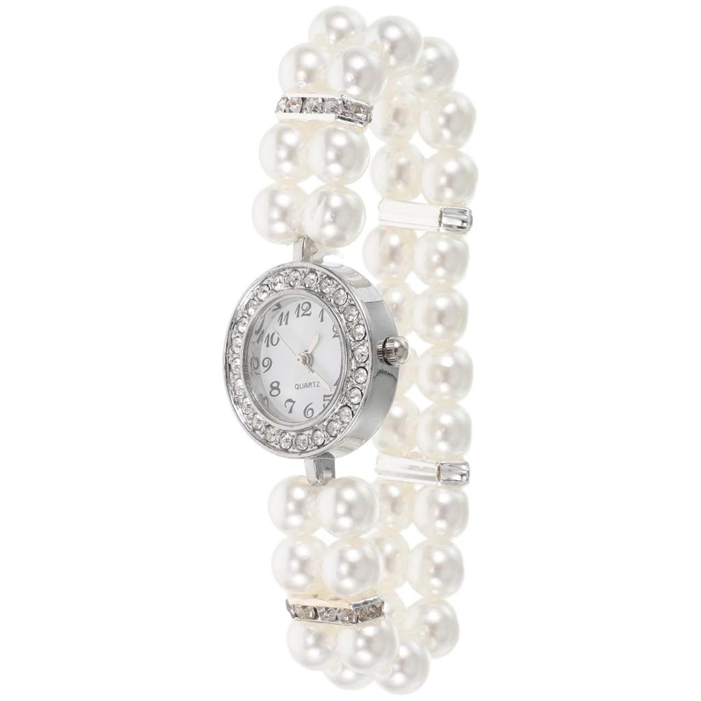 JECOMPRIS Браслет Жемчужный Браслет Стразы Винтажные Золотые Блестящие Часы для Манжеты Белые Женские Часы, Украшения, Часы, Часы, Женщины, Женские Часы,