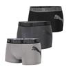 Printed Logo Boxer Shorts Breathable Casual Trunks 3-Pack Men Underwear Black Gray 701229117