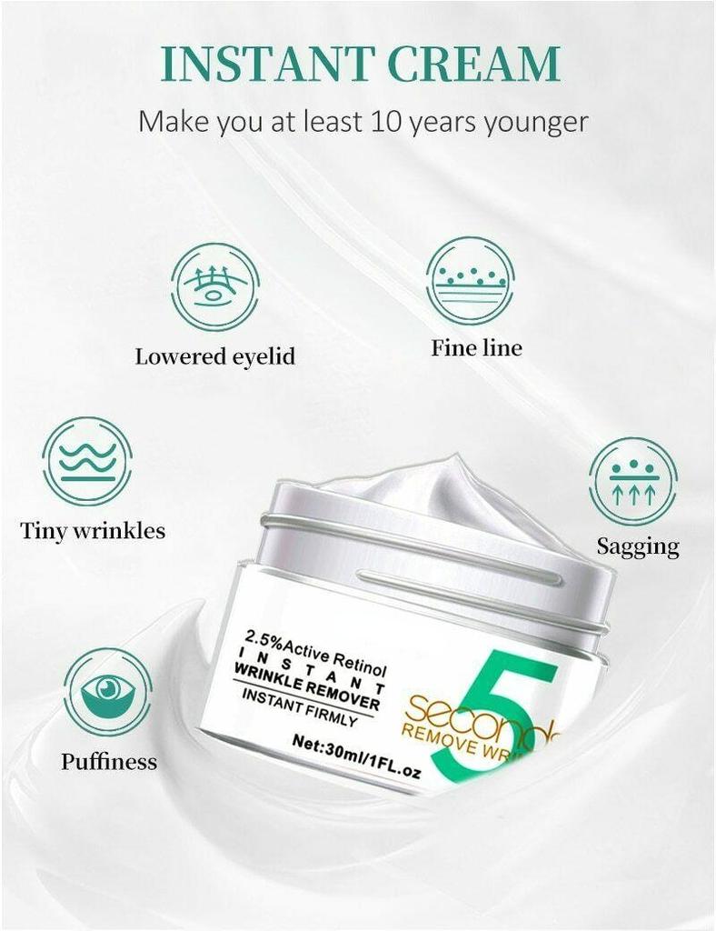 5 Seconds Wrinkle Remover Instant Anti-Aging Face Cream Skin Tightening Firming