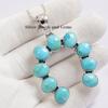 Arizona Turquoise Squash Blossom Pendant: Sterling Silver Gemstone Pendant