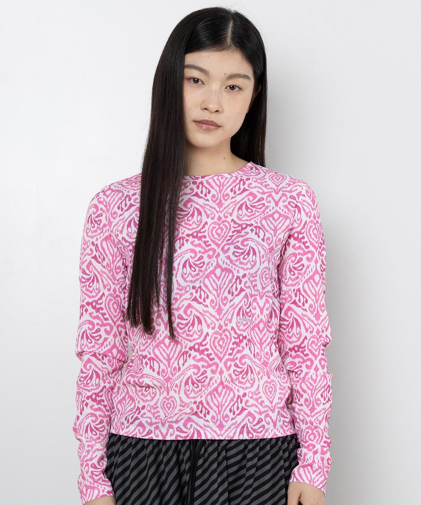 WEBHOUSE Heart Logo Tropical Long Sleeve - Pink