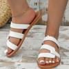 Summer Solid Color Flat Sandals Popula Open Toe Outdoor Slippers Beach Women's Shoes Plus Size