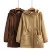 Spring and Autumn Windbreaker Jacket Spring Plus Size Slimming and Age-reducing Hooded Western Style Top