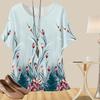 Women's Casual Loose Spring Shirt Women's Short Sleeve Tulip Retro Totem Printed Tops