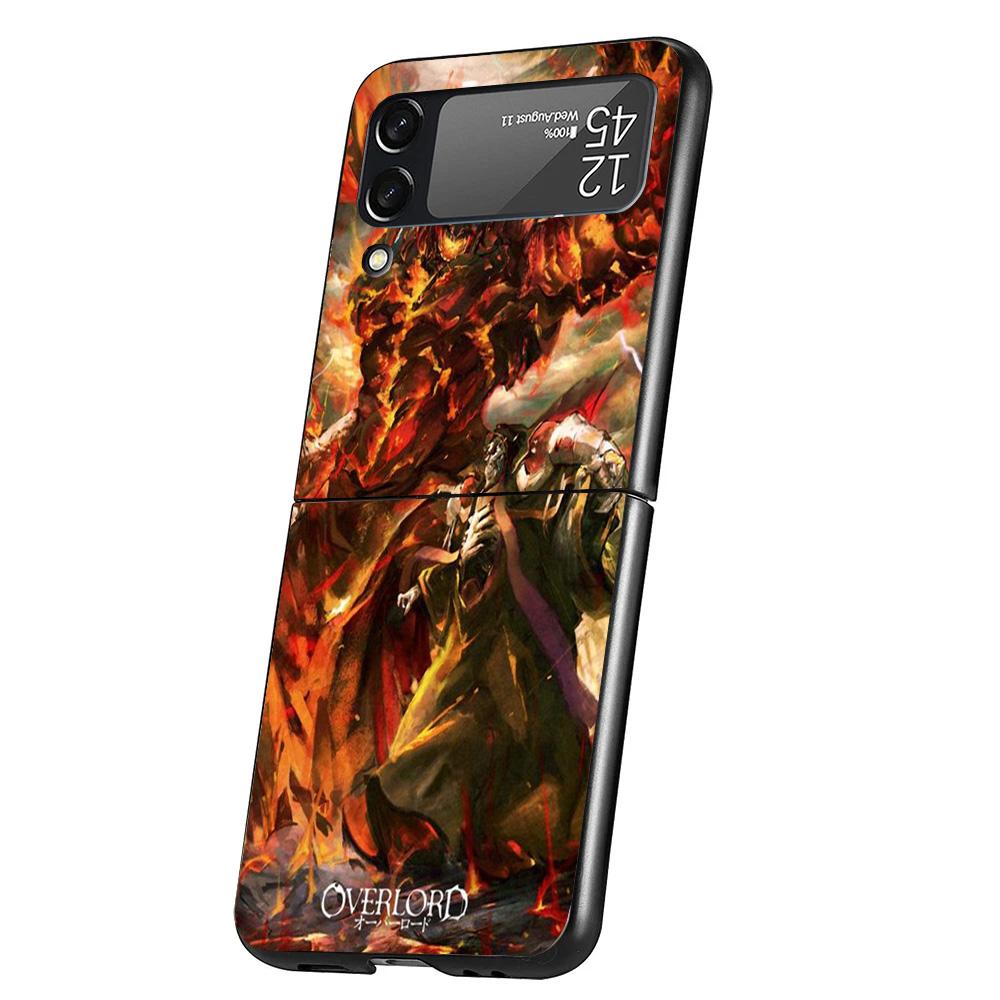 Overlord Anime Case Phone Cover for Samsung Galaxy Z Flip 6 5 4 3 5G ZFlip6 ZFlip5 ZFlip4 ZFlip3 Black Hard Trend Fundas