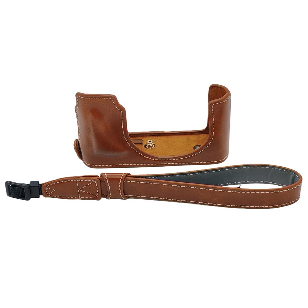 Чехол из ПУ-кожи для камеры Leica D-Lux 8/7/(Тип 109) Дизайн с открывающейся батареей, чехол-полуобложка с ремешком для руки