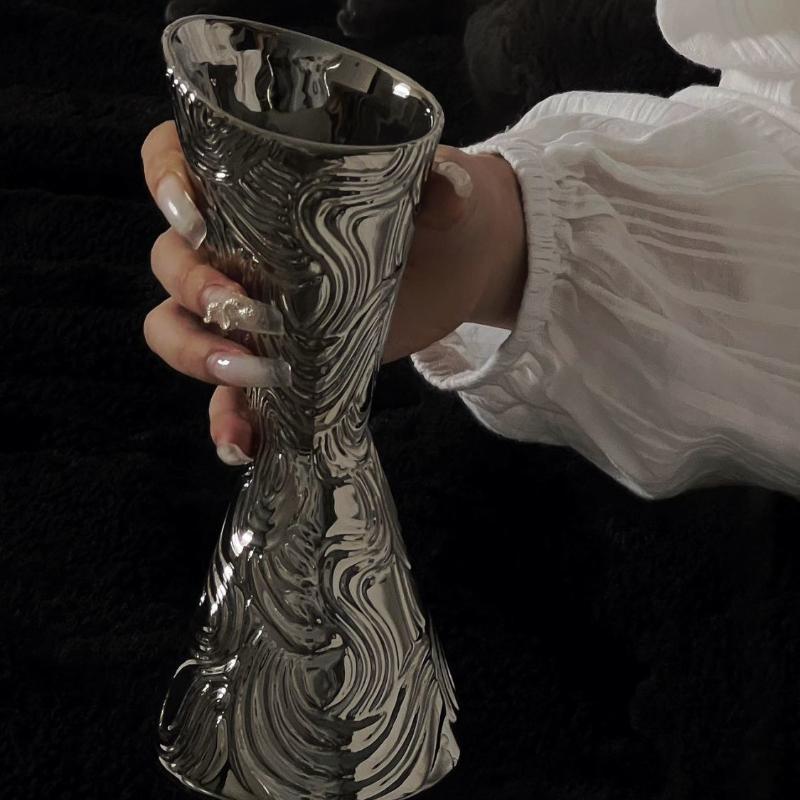 Современная ваза для цветов Минималистичная декоративная ваза Настольное украшение Керамическая ваза для обеденного стола, офиса, вечеринки, полки, домашнего декора