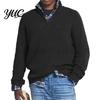 Loose Fit Knitwear Men Quarter Zipper Sweater, Long Sleeve Pullover Tops, Soft Versatile Layering Pieces Elastic Casual Knit Stand Collar for