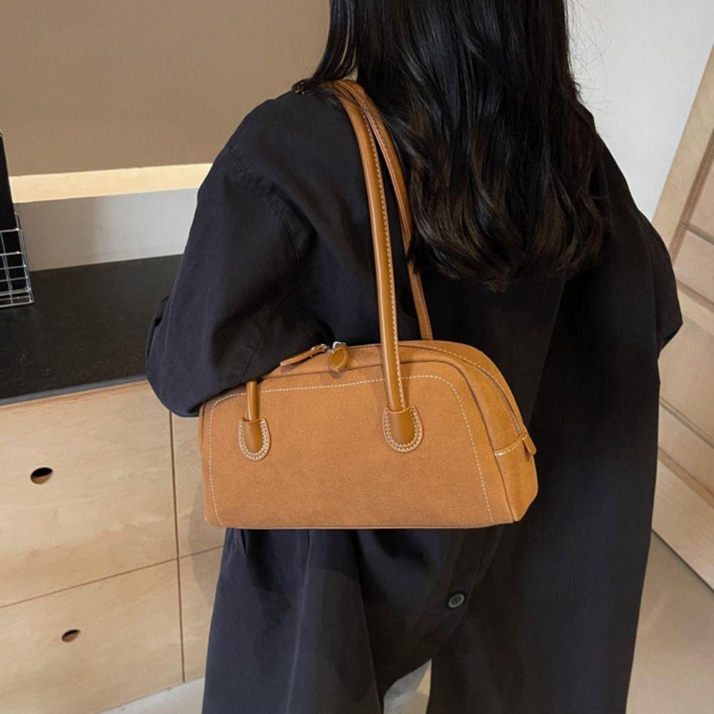 Aesthetic Faux Suede Bag Retro Single Shoulder Bag Fashion Underarm Bag Winter