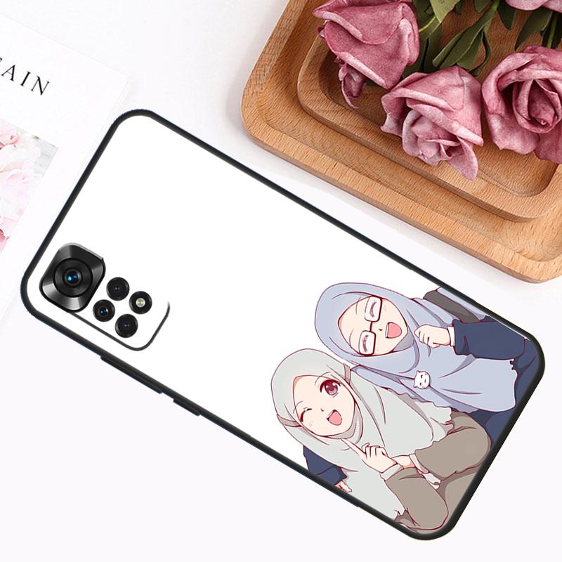 Мусульманский арабский Хиджаб Девочка Чехол Для Xiaomi Redmi Note 14 13 12 11 9 10 Pro 9S 10S 11S 12S Redmi 14C 13C 12C 10C Обложка