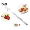2Pcs Stainless Steel Telescopic Fork Extendable Long Handle Food Grade Dishwasher Safe Portable Grilling Fork Utensil Cutlery Barbecue Tool