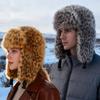 Зимняя теплая ветрозащитная шапка-бини с леопардовым принтом из искусственного меха с защитой ушей для использования на открытом воздухе