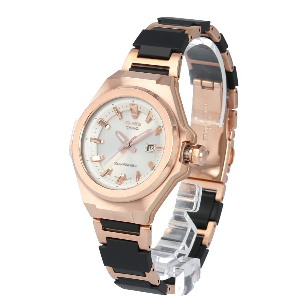 Casio Analog Metal Solar Watch Black Rose Gold Baby-G Women's G-MS MSG-S500CG-1A