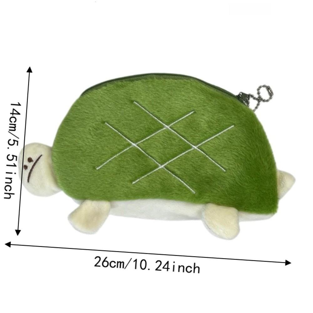 Cartoon Plush Pencil Bag Zipper Closure Lipstick Earphone Bag Stationery Storage Bag Office