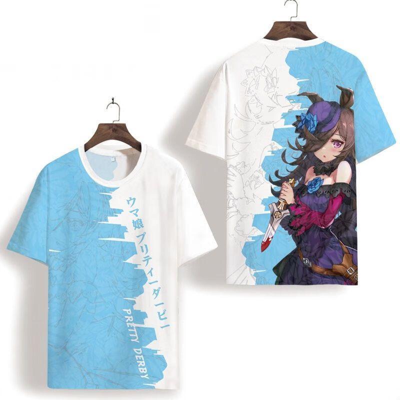 Umamusume Rice Shower Japanese Game Cosplay T-Shirt Popular 3D Print Tee Summer Men Women Harajuku Short Sleeve Cosplay Tops
