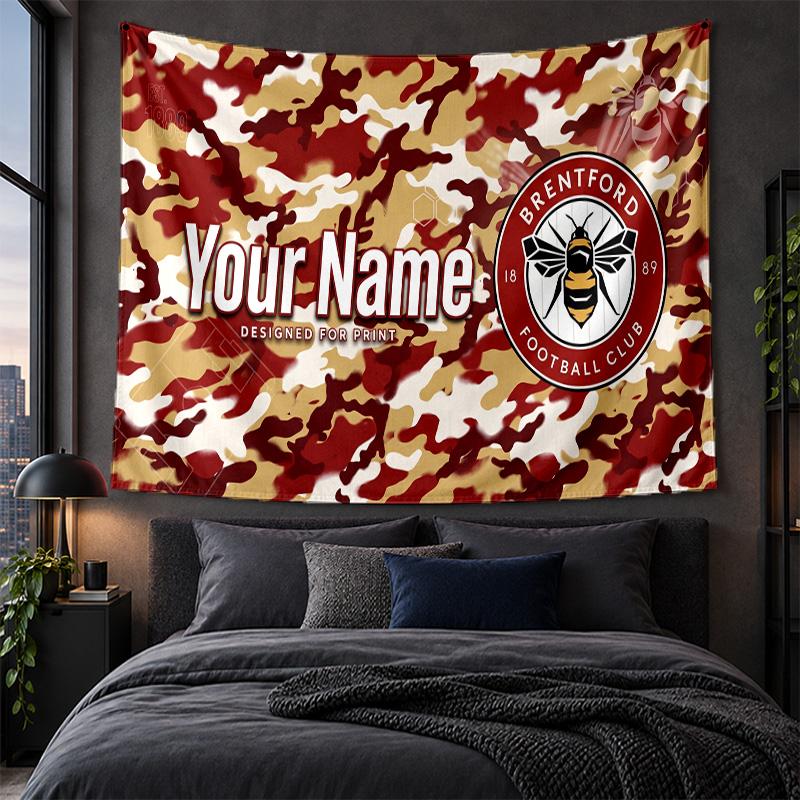 Personalized Tapestry Wall Hanging Brentford Football Pattern Art Background Cloth