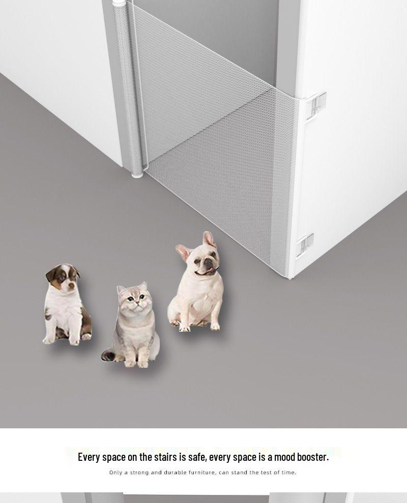 Очень длинные выдвижные ворота для домашних животных - Без сверления, Внутренняя ограда от побега кошек, Сетка для изоляции собак