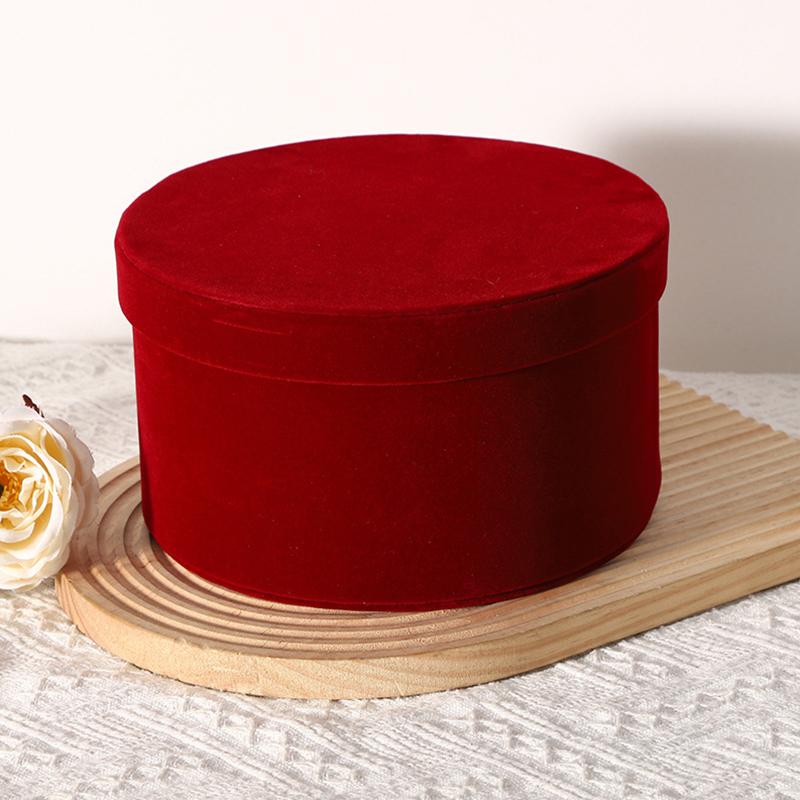 1 шт. круглая бархатная цветочная коробка для свадьбы, декоративная коробка, подарочная вечеринка, декоративная коробка, цветочный магазин, круглое ведро для объятий, многоцветное