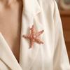 Pearl Starfish Starfish Star Metal Pin Jewelry Gift Chest Flower Pin Retro Starfish Brooch  Women