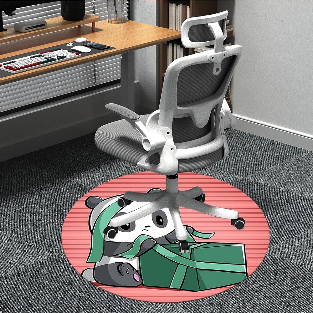 1pc Panda Package Office Round Area Rug, Indoor Mat Suitable For Office, Under Office Chairs Bedroom Living Room Home Decor, Room Deco, 071
