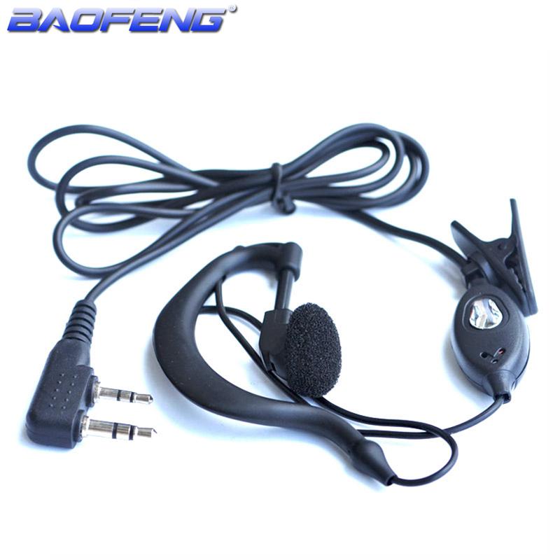 2PCS 888S UV-5R Original Earphone for Walkie Talkie UV 5R PTT Headset With Mic K Port Headphone for 888S Uv5r UV-5RA UV-5RE UV82