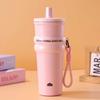 Stainless Steel Straw Coffee Cup 710ml Thermal Flask Portable Insulated Cup