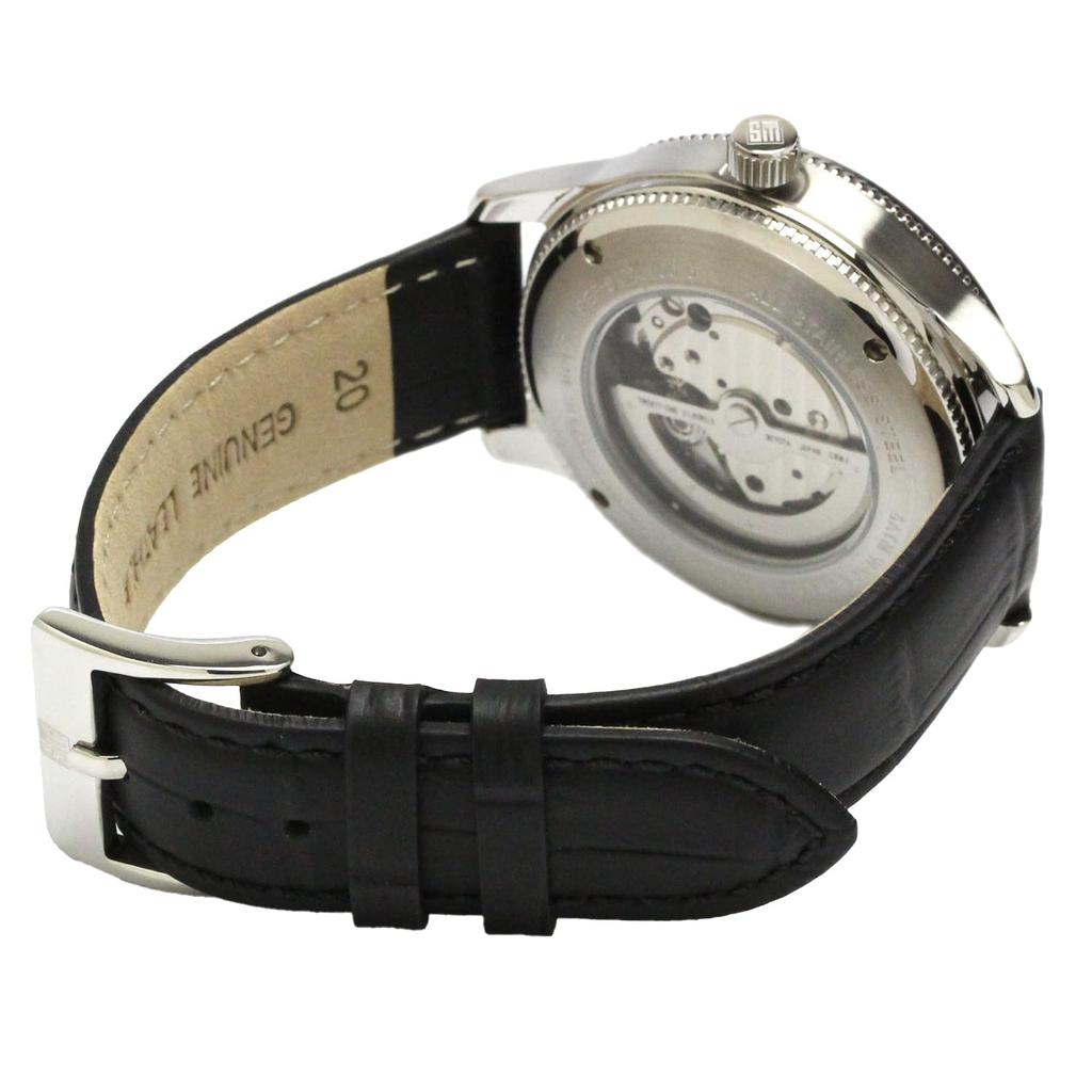 Salvatore Marra Автоматические часы с ручным заводом, кожаный ремешок, классические, маленькие, с открытым сердцем, скелетон, японские, водонепроницаемость 5 АТМ, SM24106, мужские, заводные, ремешок, секундная стрелка,