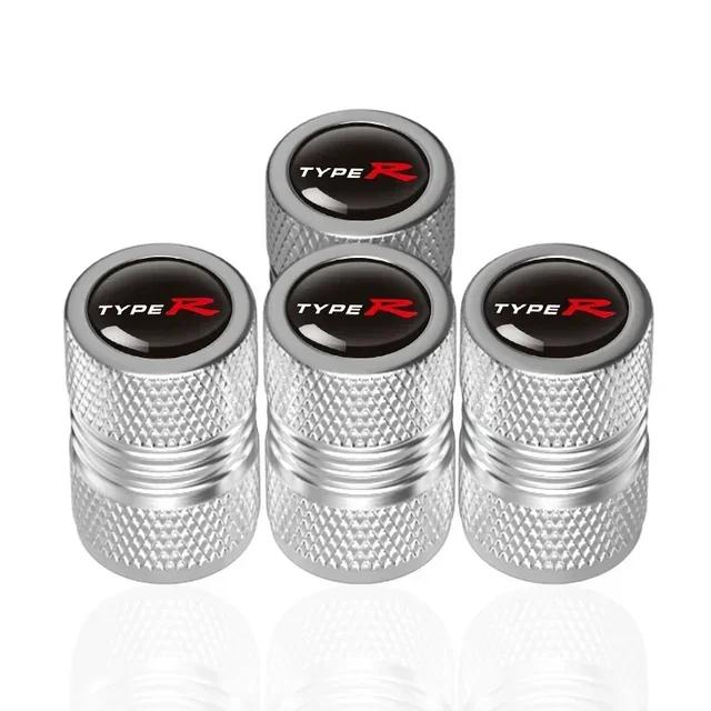 AAAKX1 4Pcs Car TypeR Tire Wheel Valve Caps Tyre Rim Stem Covers For Honda Civic TYPE R CRV HRV Accord Fit Accessories