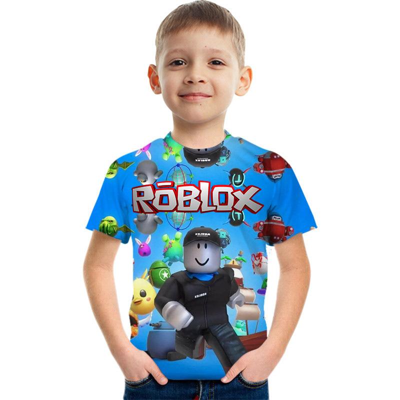 Roblox kid T shirt Boys Game Sports T-shirt Child Cartoon Short sleeve top 3D Print Casual Street Harajuku Clothes Children's clothing