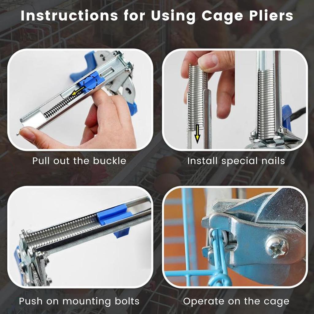Hog Ring Plier Tool/ 600pcs M Clips Staples Chicken Mesh Cage Wire Fencing Caged clamp Ring Plier Fencing Manual Plier Universal