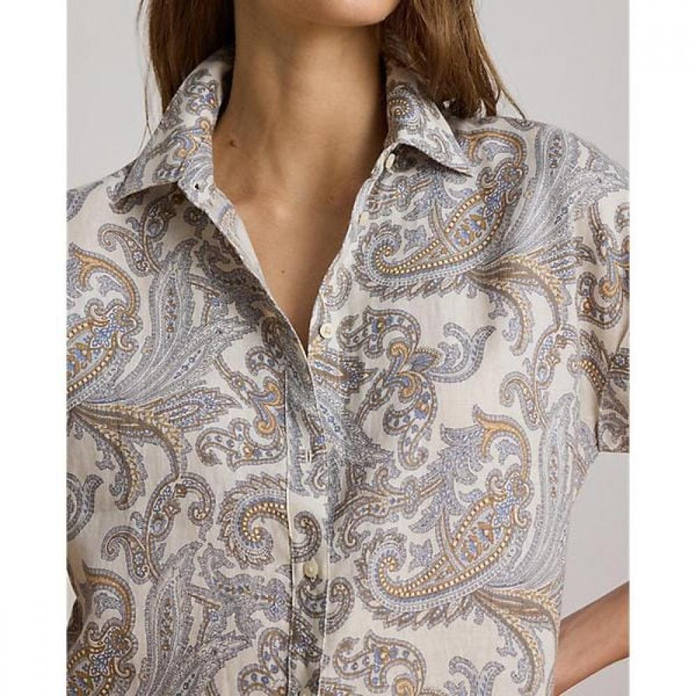 Рубашка с коротким рукавом в стиле пейсли свободного кроя Lauren Ralph Lauren Wmlrshtsn820151100
