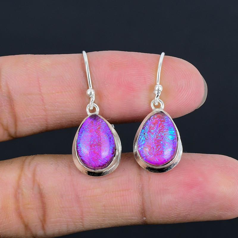 Серьги из натурального розового опала, стерлингового серебра 925 пробы, серьги ручной работы, легкие, весовые, подарок для лучшей девушки, подарок на День благодарения