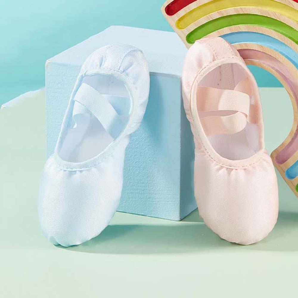 Elastic Band Soft Pointe Shoes PU Leather Stain Dance Slippers Ballet Shoes for Girls  Children