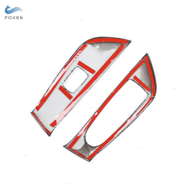 For Mercedes Benz E Class W213 2016 2017 2018     ABS Carbon Fiber Texture Window Switch Button Frame Cover Trim