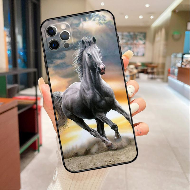 Живопись Величественный Конь Чехол для Телефона Для iPhone 17 16 15 14 13 12 11 Pro Max mini 16 Plus 16e 17 Air Защитный Чехол