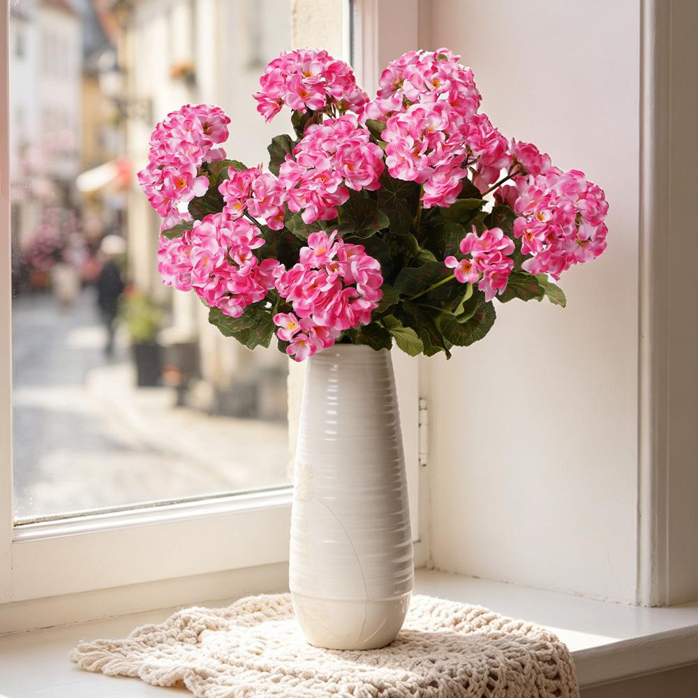 New Product Ideas Artificial Geranium Flowers Silk Floral Ornaments Home Living Room Wedding Decor