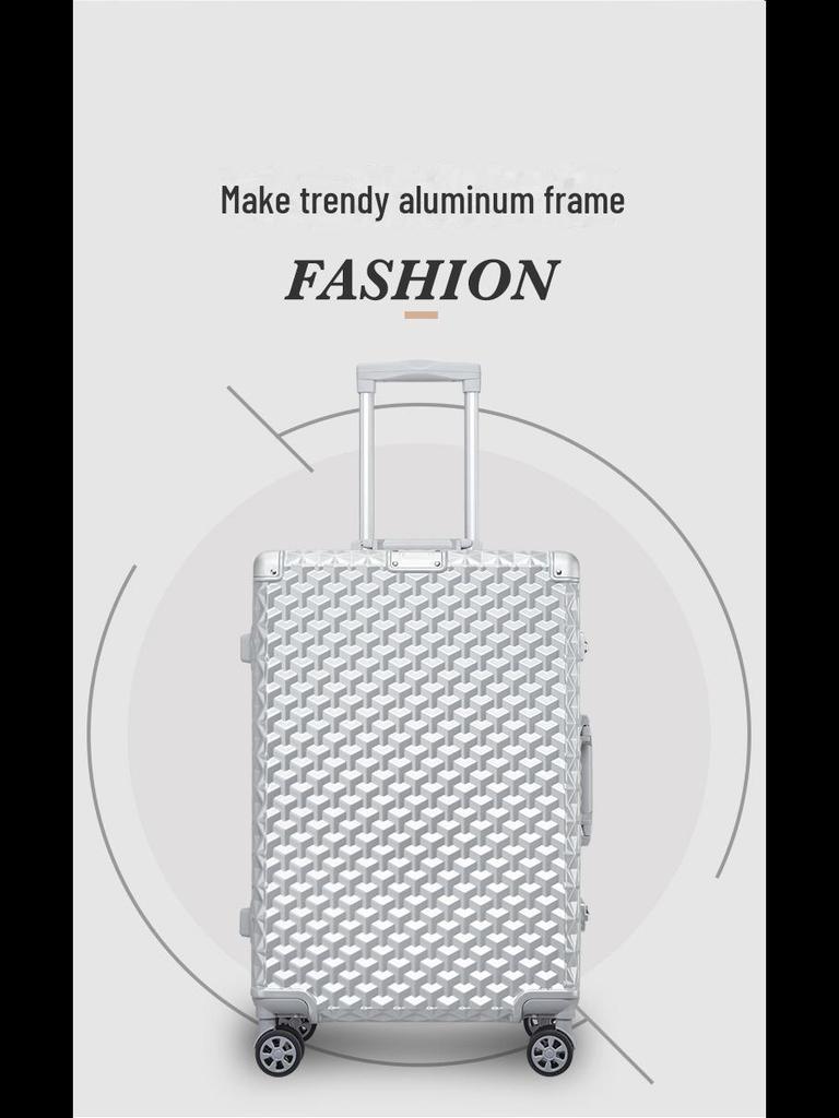20-Inch Aluminum Frame Travel Suitcase - Stylish Password Box for Men & Women