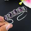 Amethyst Gemstone Handmade 925 Sterling Silver Cuff Bangle Adjustable KG-255
