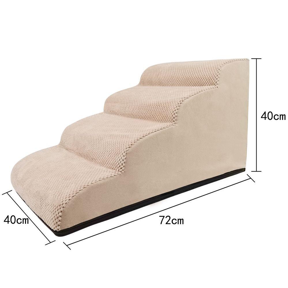 Моющийся серый пандус для домашних животных для маленьких и средних собак - Губчатые ступени и лестница для подъема на диван