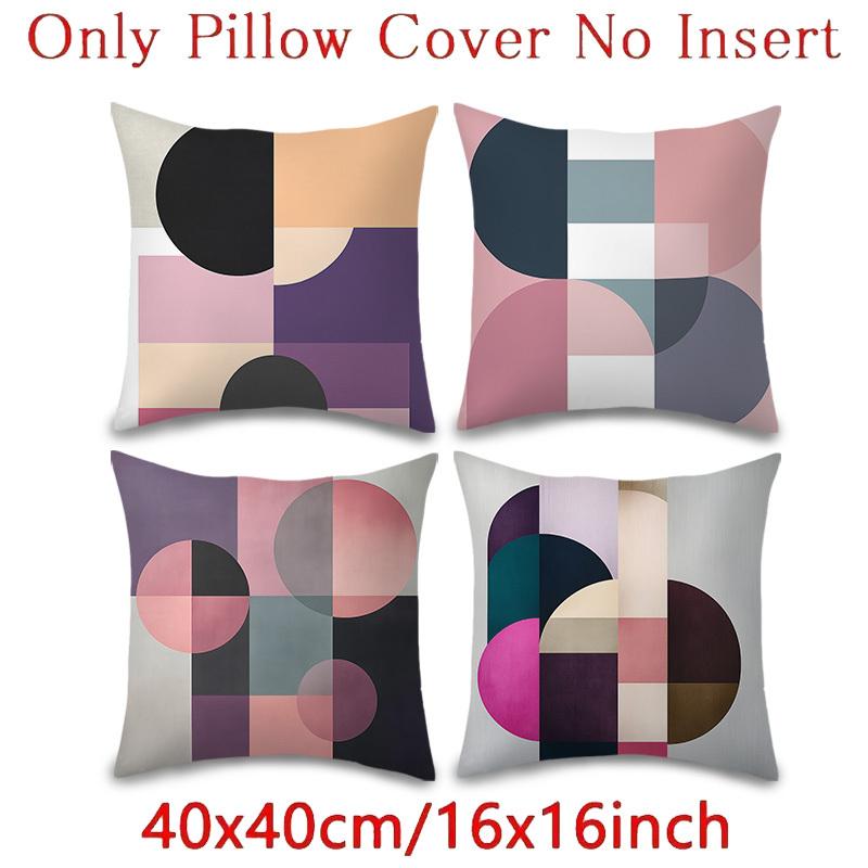 Morandi Geometric Throw Pillow Covers, Pastel Circle & Square Print Cushion Cases, Minimalist Modern Home Decor For Living Room
