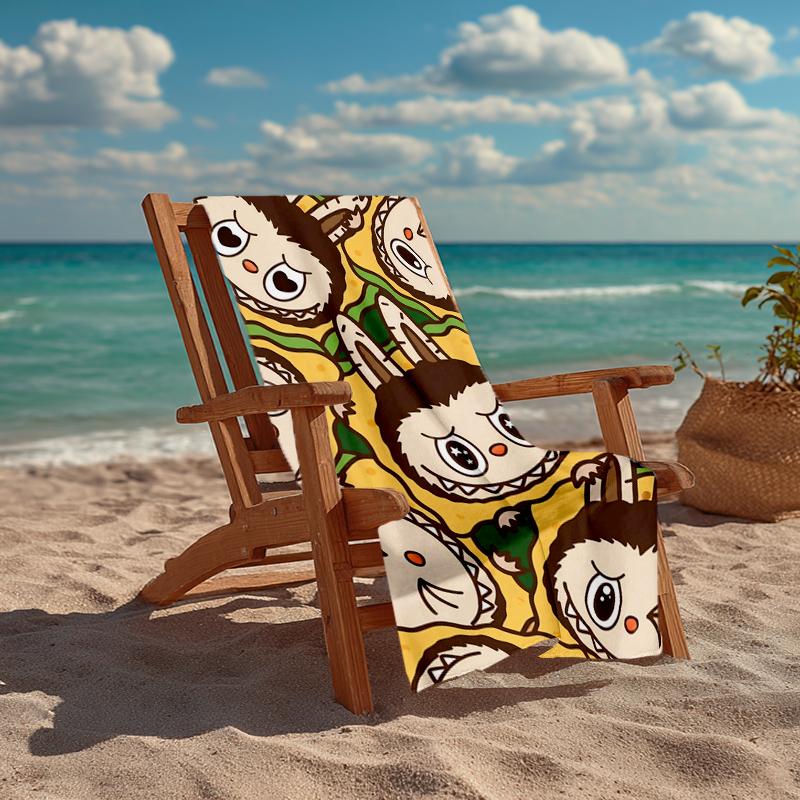 Ultra-Soft Beach Towel with Labubu Theme,Ideal for Pool - Camping, Diving - Perfect Travel Essential, Vibrant Beach Towel.